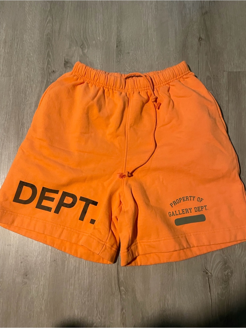 Gallery Dept Orange Graphic 'DEPT.' Shorts